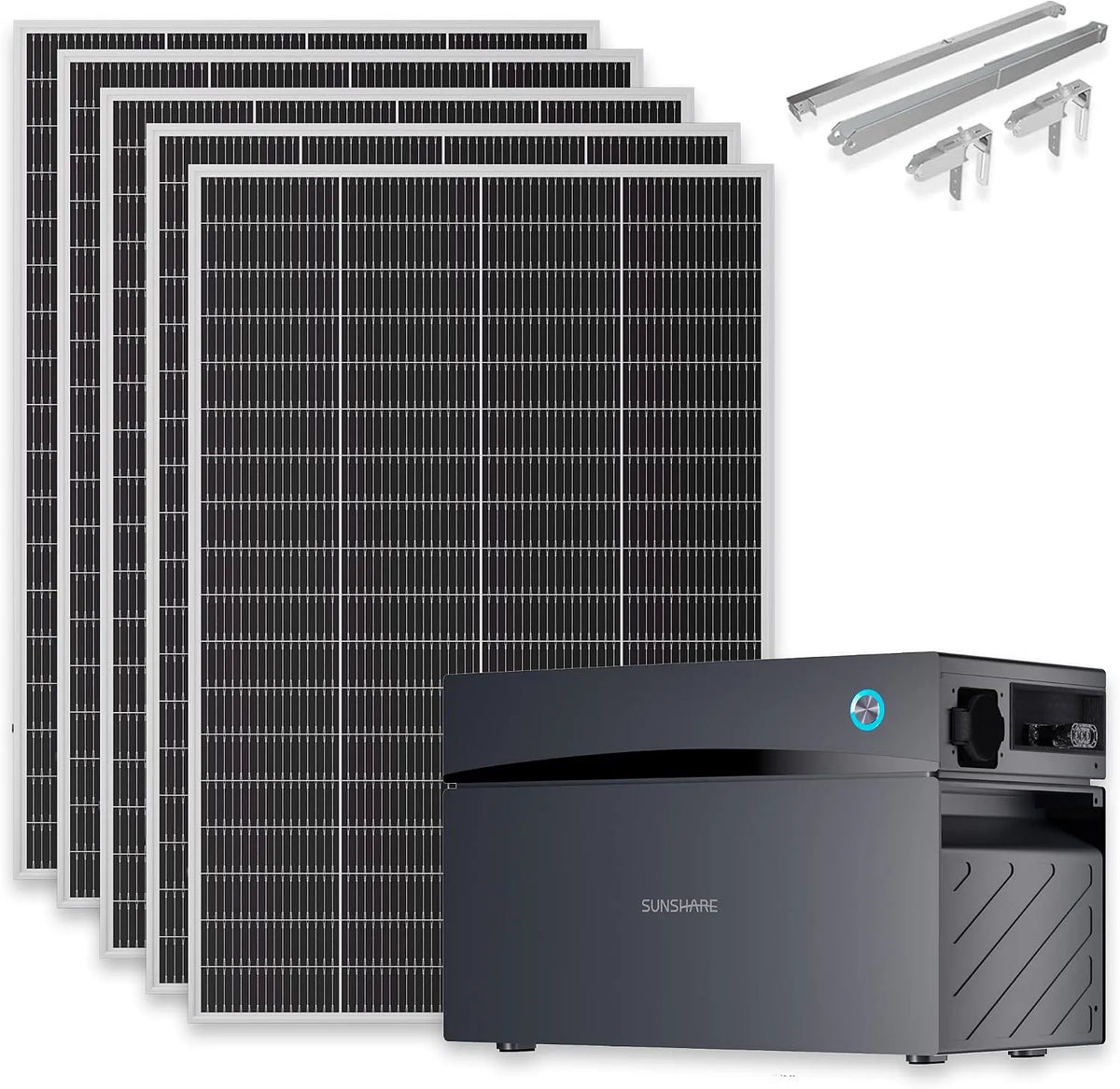 Balkonkraftwerk-Komplettset und Photovoltaiksystem, 1000 W, 2000 Wh