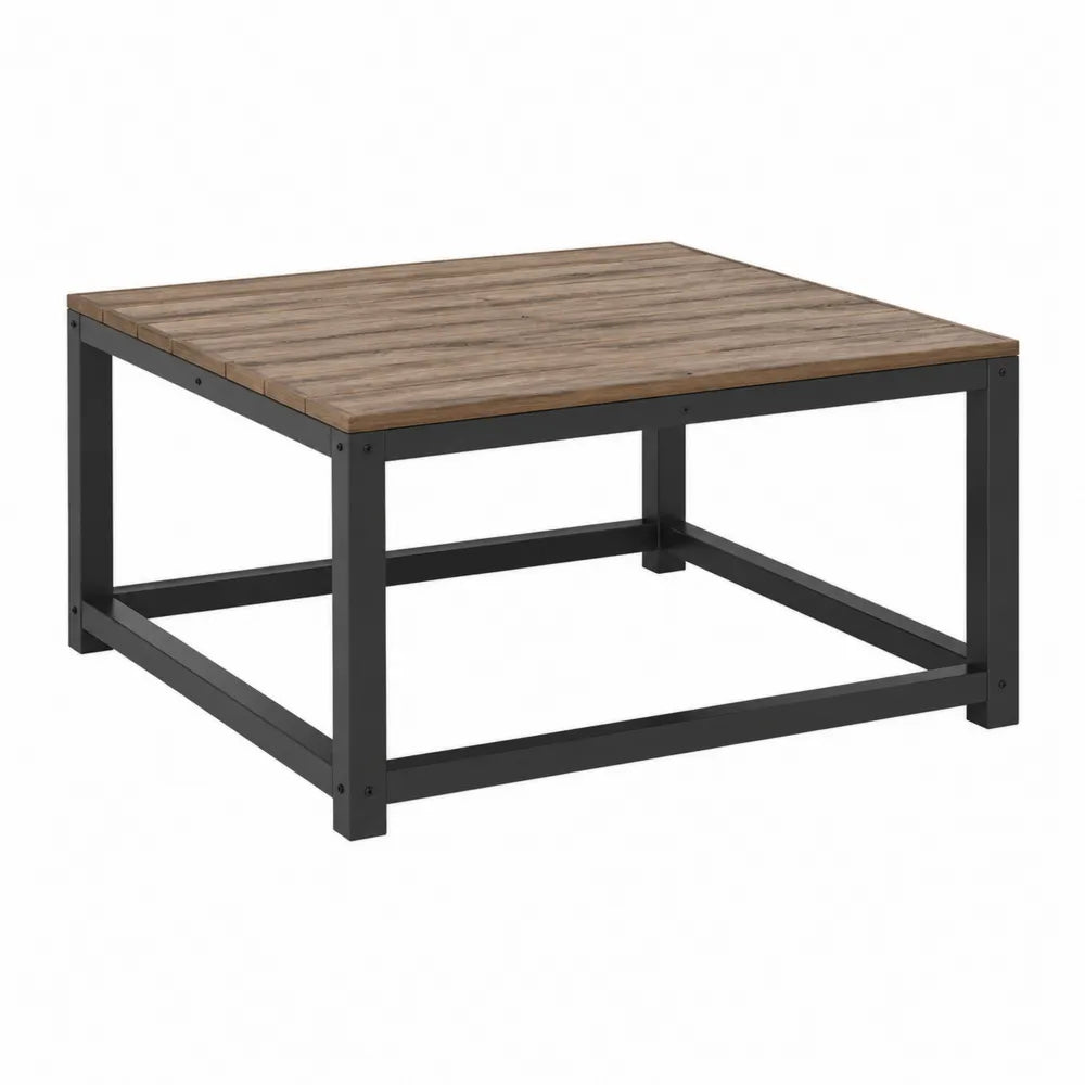 Holztisch mit Metallrahmen 80x80x45 cm