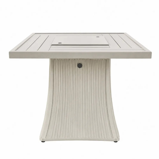 Aluminium Gartentisch Quadrat 90x90x75 cm Beige