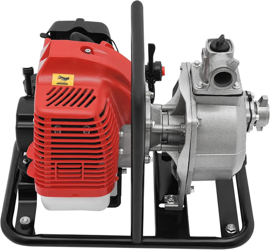 Benzin-Motorpumpe und Wasserpumpe für Bewässerung, 135L/min, 1,25 kW, 30m, 25 mm, für Gartenbewässerung