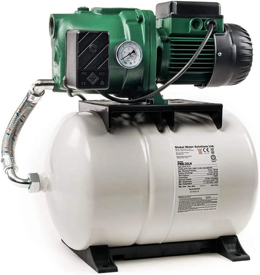 Hauswasserwerk und Garten-Druckpumpe, 1130W, 20 M, 54 m, 3.600 L, für Gartenbewässerung