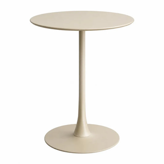 Runder Tisch aus pulverbeschichtetem Aluminium in Beige Ø 60 cm
