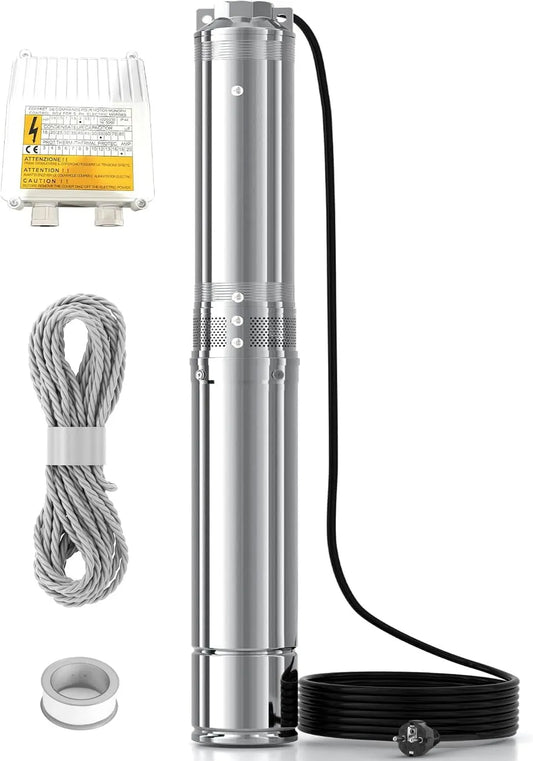 170 L/min Brunnenpumpe, Max. Förderhöhe 108 M, LANCHEZ Tiefbrunnenpumpe