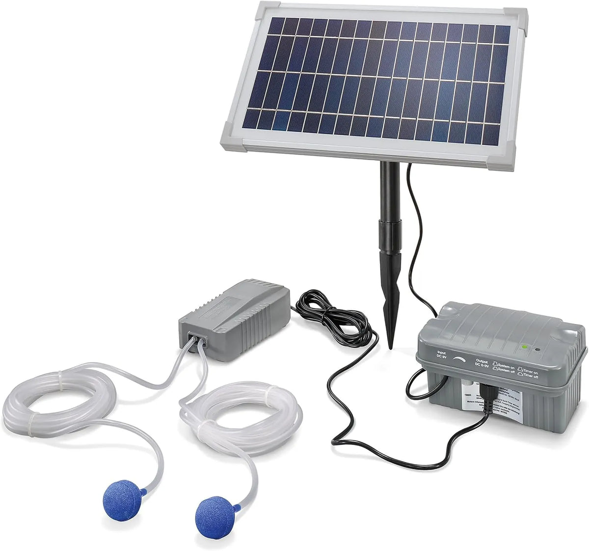 Solar-Teichpumpe und Springbrunnenpumpe, 100 l/h, mit Akku, 8W, für Gartenteich und Wasserspiel