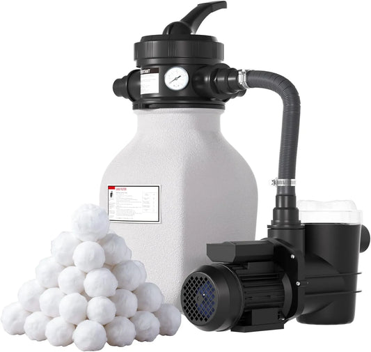 Sandfilteranlage für Pools und Pool-Umwälzpumpe, 6 m³/h, für Poolfiltration und Wasserumwälzung