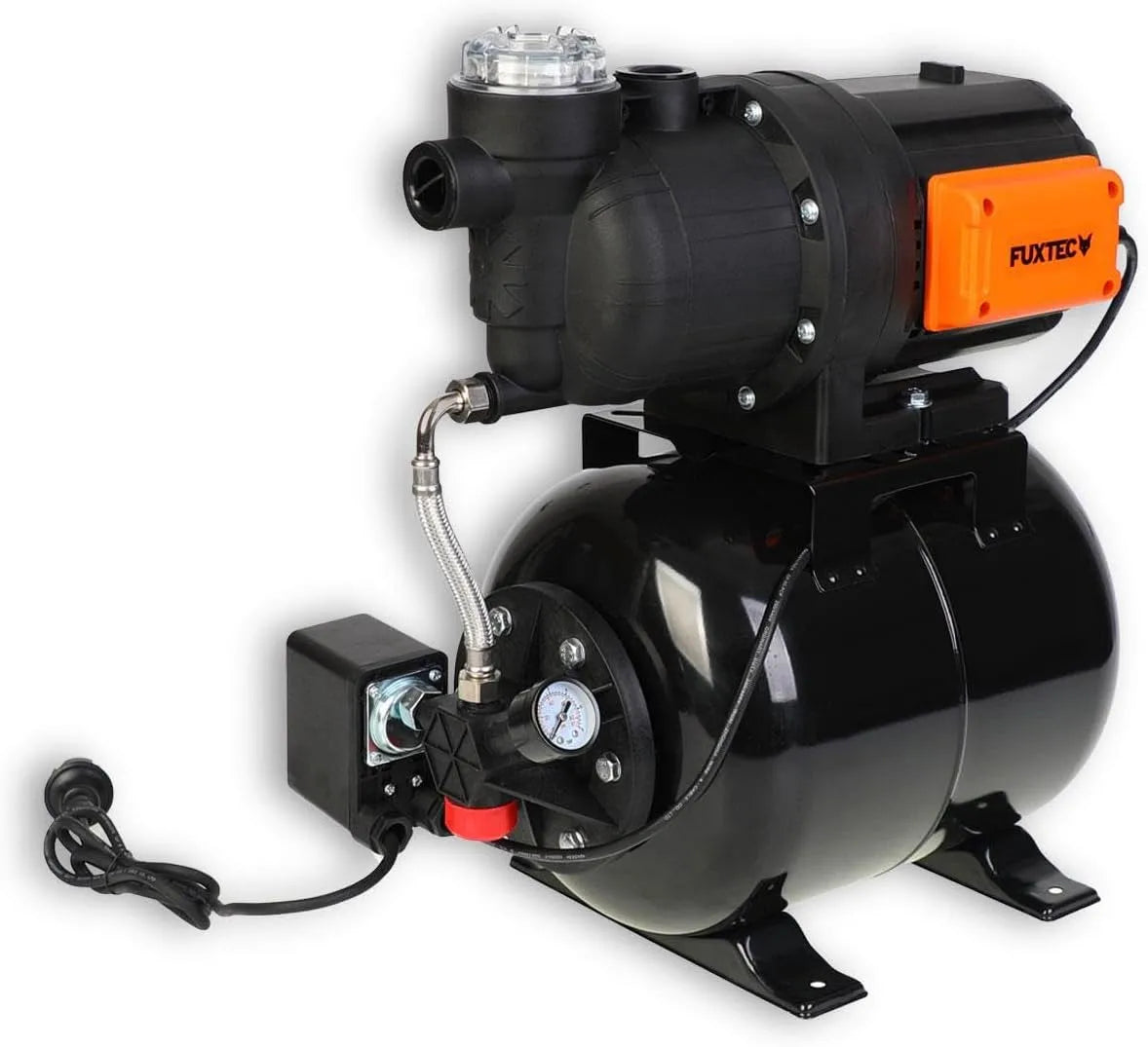 Hauswasserwerk FX-HWW2200 Klarwasser-Tauchpumpe und Entwässerungspumpe, 3.800 l/h, 4,8bar, 48m