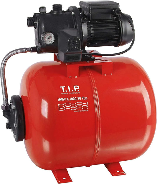 HWW K-1000/50 Hauswasserwerk und Garten-Druckpumpe, 50 Liter, 60 cm